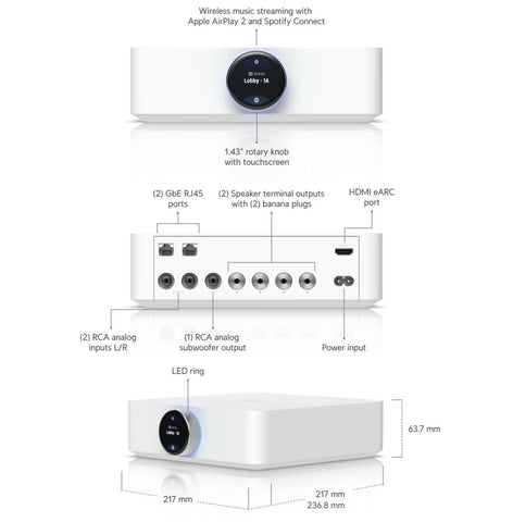 [UPL-Amp-W] Ubiquiti Networks UPL-Amp 2.1-Channel Integrated Amplifier with Wi-Fi (White)